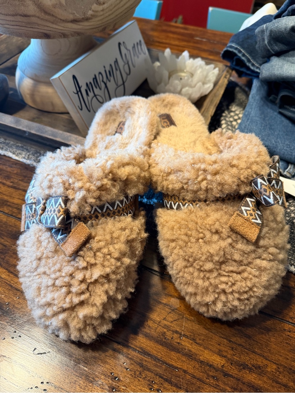 UGG Shearling Slip-On Slippers - Chestnut Tan